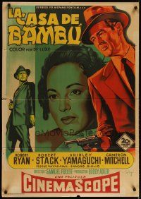 2g091 HOUSE OF BAMBOO Spanish '55 Sam Fuller, Robert Ryan, Robert Stack, Yamaguchi, Soligo art!