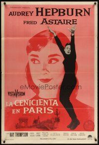 2h175 FUNNY FACE Argentinean '57 art of Audrey Hepburn close up & full-length + Fred Astaire!