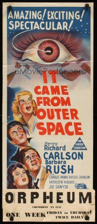 2h221 IT CAME FROM OUTER SPACE Aust daybill '53 classic sci-fi, different hand litho eyeball art!