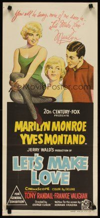 2h224 LET'S MAKE LOVE Aust daybill '60 different images of sexy Marilyn Monroe & Yves Montand!