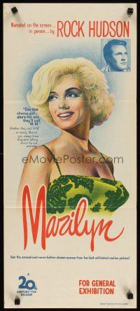 2h227 MARILYN Aust daybill '63 different hand litho of young sexy Monroe, plus Rock Hudson too!