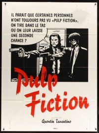 2h124 PULP FICTION French 1p '94 Tarantino, should Travolta & Jackson give 'em a second chance?