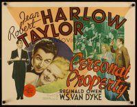 2h011 PERSONAL PROPERTY 1/2sh '37 sexy Jean Harlow calls handsome butler Robert Taylor her own!