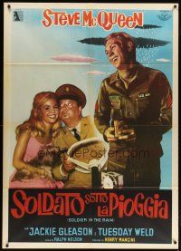 2h105 SOLDIER IN THE RAIN Italian 1p '64 Steve McQueen, Jackie Gleason & Tuesday Weld, different!