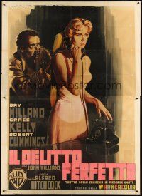 2h178 DIAL M FOR MURDER Italian 2p '54 Hitchcock, different Martinati art of Grace Kelly & Milland!