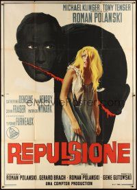 2h095 REPULSION Italian 2p '66 Roman Polanski, sexy Catherine Deneuve, cool different art!