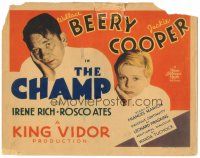 2h036 CHAMP TC '31 boxer Wallace Beery, Jackie Cooper, King Vidor classic boxing epic!