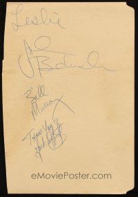 2h026 BILL MURRAY/JOHN BELUSHI/JACK CAFFERTY signed 8x11.75 paper '80s by all three great stars!