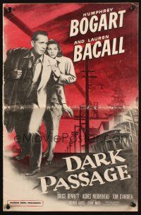 2h022 DARK PASSAGE pressbook '47 many great images of Humphrey Bogart & sexy Lauren Bacall!