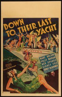 2h141 DOWN TO THEIR LAST YACHT WC '34 E. Simms Campbell art, rich people partying on gambling ship