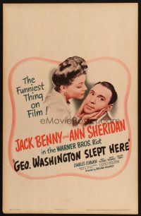 2h144 GEORGE WASHINGTON SLEPT HERE WC '42 close up of sexy Ann Sheridan about to kiss Jack Benny!