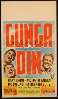 2h028 GUNGA DIN mini WC '39 great headshots of Cary Grant, Douglas Fairbanks Jr. & Victor McLaglen!