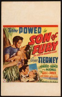 2h152 SON OF FURY WC '42 art of Tyrone Power w/beautiful Gene Tierney + Frances Farmer shown!