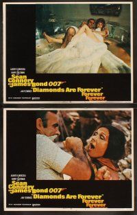 2h079 DIAMONDS ARE FOREVER 8 LCs '71 Sean Connery as spy 007 James Bond, sexy Bond girls & more!