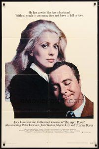2j047 APRIL FOOLS 1sh '69 Jack Lemmon & Catherine Deneuve are married but not to each other!