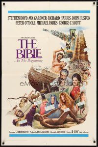 2j084 BIBLE 1sh '67 directed by John Huston & he played Noah, huge all-star cast!