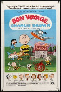 2j114 BON VOYAGE CHARLIE BROWN 1sh '80 Peanuts, Charles M. Schulz art, Snoopy!