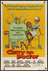 2j150 CARRY ON DOCTOR 1sh '72 sexiest English hospital nurses, wacky operation artwork!