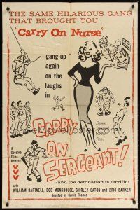 2j151 CARRY ON SERGEANT 1sh R60s Shirley Eaton in a wacky English military comedy!