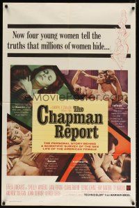 2j159 CHAPMAN REPORT 1sh '62 Jane Fonda, Shelley Winters, from Irving Wallace sex novel!