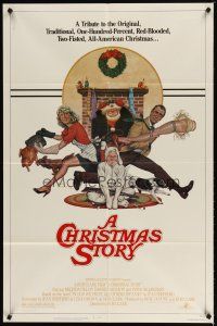 2j179 CHRISTMAS STORY 1sh '83 best classic Christmas movie, great art by Robert Tanenbaum!