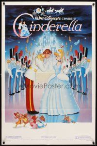 2j181 CINDERELLA 1sh R87 Walt Disney classic romantic cartoon, image of prince & mice!
