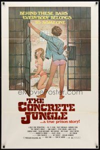 2j196 CONCRETE JUNGLE 1sh '82 behind these bars everybody belongs to someone, sexy art!