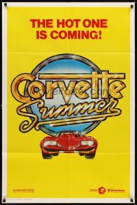 2j207 CORVETTE SUMMER teaser 1sh '78 cool different art of custom Chevrolet Corvette!