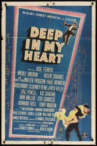 2j237 DEEP IN MY HEART 1sh '54 MGM's finest all-star musical with 13 top MGM stars, dancing art!