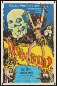 2j251 DISEMBODIED 1sh '57 artwork of super sexy female voodoo witch doctor Allison Hayes!