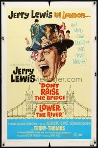 2j261 DON'T RAISE THE BRIDGE, LOWER THE RIVER 1sh '68 wacky image of Jerry Lewis in London!