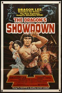 2j267 DRAGON'S SHOWDOWN 1sh '86 Godfrey Ho's Long quan she shou, cool martial arts kung fu art!