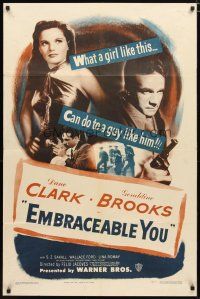 2j285 EMBRACEABLE YOU 1sh '48 sexy Geraldine Brooks was looking for trouble & Dane Clark!