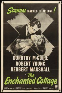 2j293 ENCHANTED COTTAGE style A 1sh R53 Dorothy McGuire & Robert Young live in a fantasy world!