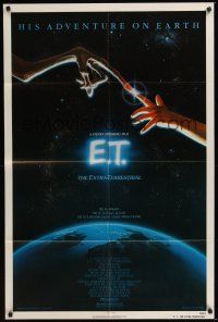 2j279 E.T. THE EXTRA TERRESTRIAL 1sh '82 Steven Spielberg classic, John Alvin art!