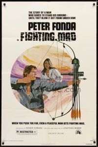 2j316 FIGHTING MAD 1sh '76 Jonathan Demme, cool art of archer Peter Fonda!