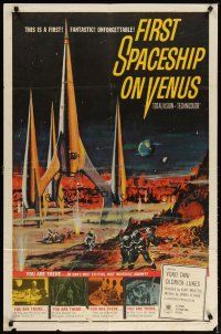2j321 FIRST SPACESHIP ON VENUS 1sh '62 Der Schweigende Stern, German sci-fi!