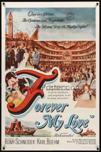 2j334 FOREVER MY LOVE 1sh '62 Romy Schneider, Karl Boehm, Austrian romance!