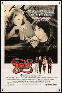 2j338 FOXES style B 1sh '80 Jodie Foster, Cherie Currie, Marilyn Kagen + super young Scott Baio!