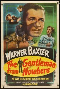 2j365 GENTLEMAN FROM NOWHERE 1sh '48 Warner Baxter is paid to pose as Fay Baker's husband!