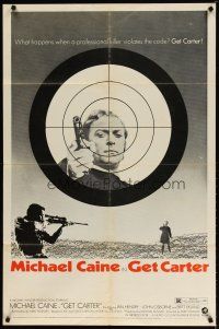 2j366 GET CARTER style B 1sh '71 cool different image of Michael Caine & sniper with rifle!