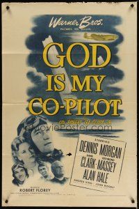 2j375 GOD IS MY CO-PILOT 1sh '45 Dane Clark & Dennis Morgan as World War II Flying Tigers!