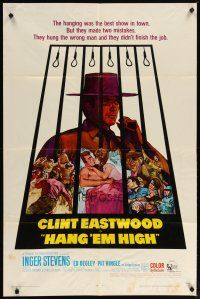 2j397 HANG 'EM HIGH 1sh '68 Clint Eastwood, they hung the wrong man & didn't finish the job!
