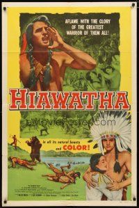 2j425 HIAWATHA 1sh '53 Vince Edwards is the greatest Native American Indian warrior of them all!