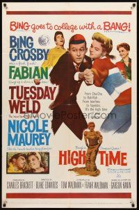 2j428 HIGH TIME 1sh '60 Blake Edwards directed, Bing Crosby, Fabian, sexy young Tuesday Weld!