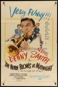 2j436 HORN BLOWS AT MIDNIGHT 1sh '45 Jack Benny is an angel playing trumpet at end of the world!