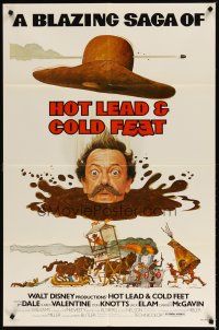 2j442 HOT LEAD & COLD FEET 1sh '78 Disney, wacky art of Don Knotts in mud from the neck down!