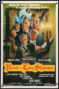 2j450 HOUSE OF THE LONG SHADOWS 1sh '83 Vincent Price, Peter Cushing, John Carradine & Chris Lee!
