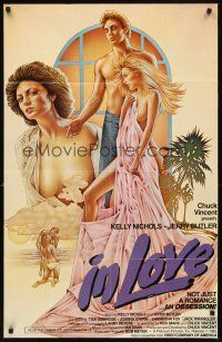 2j464 IN LOVE video/theatrical 1sh '83 Jerry Butler, Kelly Nichols, sexy artwork!