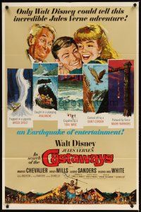 2j465 IN SEARCH OF THE CASTAWAYS 1sh '62 Jules Verne, Hayley Mills in an avalanche of adventure!
